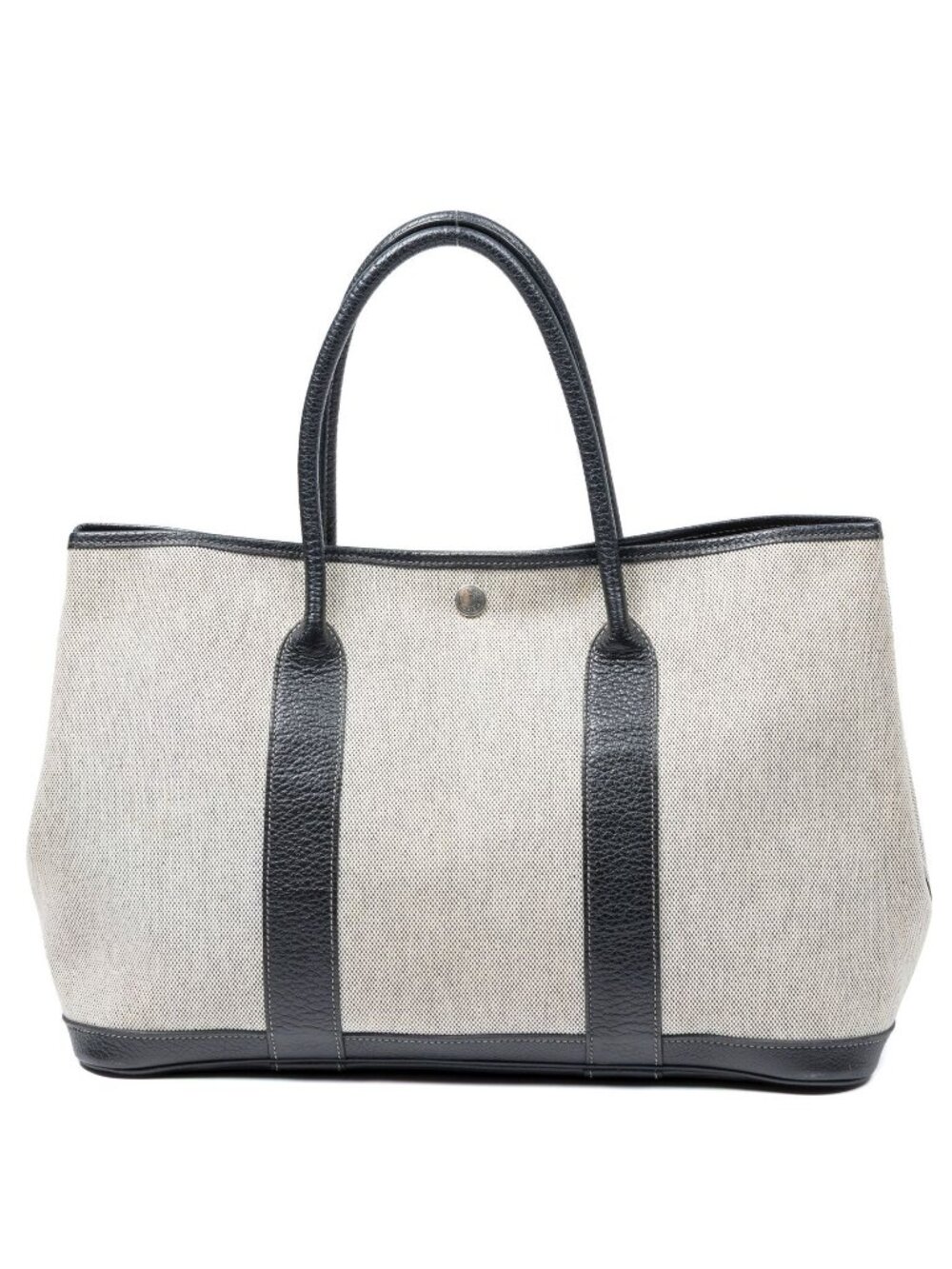 Hermes Garden Party Black Ivory Toile Tote Bag